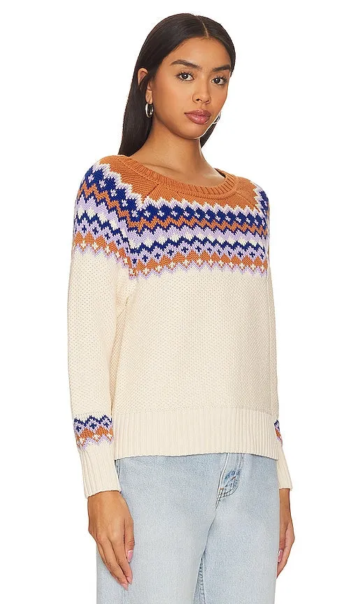 525 Jen Fair Isle Pullover Sweater in Cream