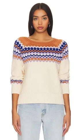 525 Jen Fair Isle Pullover Sweater in Cream