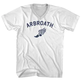 Arbroath Running Track Winged Foot Adult Cotton V-neck T-shirt