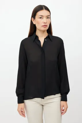 Black Chiffon Sheer Shirt