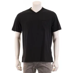 Black V-Neck T-Shirt With Pocket