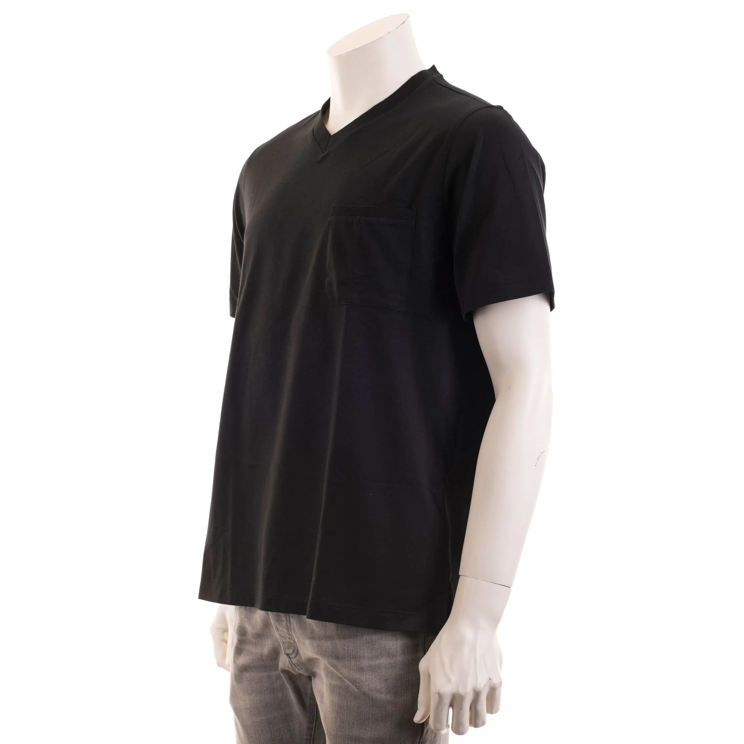 Black V-Neck T-Shirt With Pocket