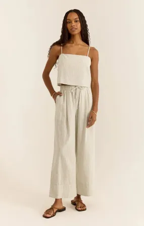 Brookvale Casita Linen stipe pant - Sandstone