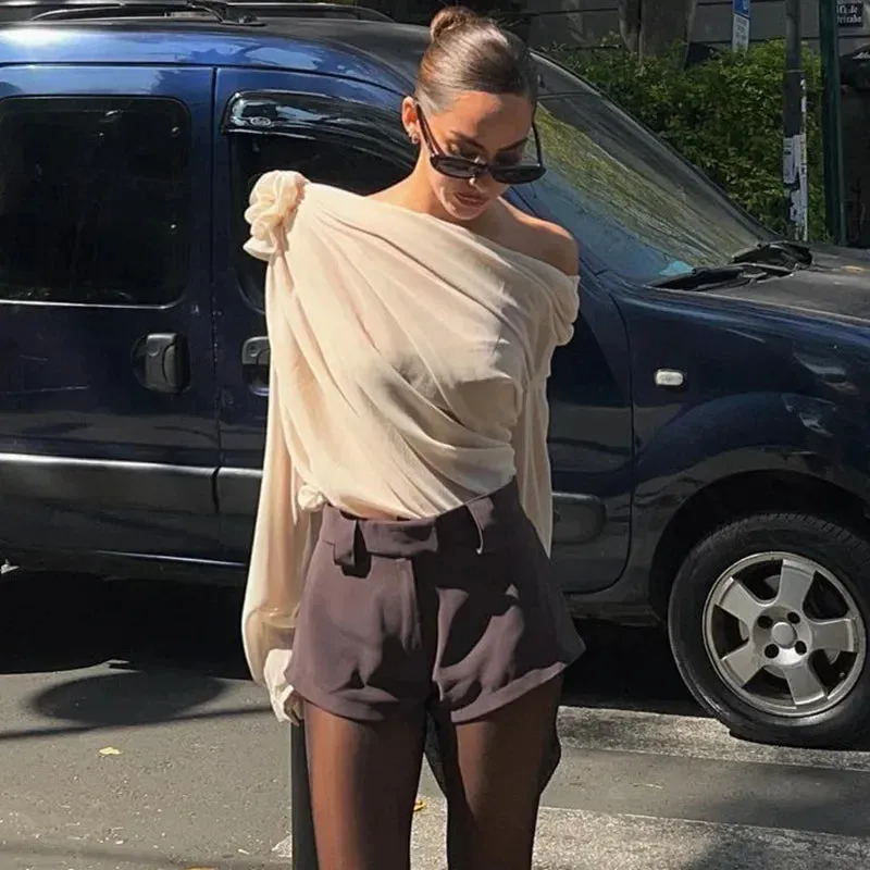 Cocktail Women's Chiffon Blouse Tops