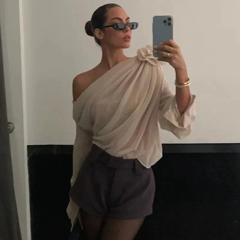 Cocktail Women's Chiffon Blouse Tops