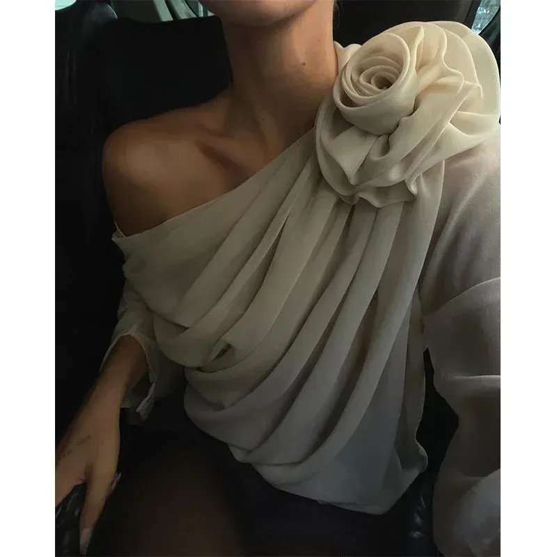 Cocktail Women's Chiffon Blouse Tops
