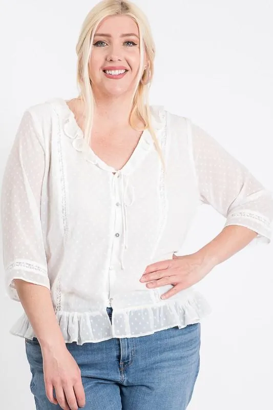 Dotted Chiffon Blouse
