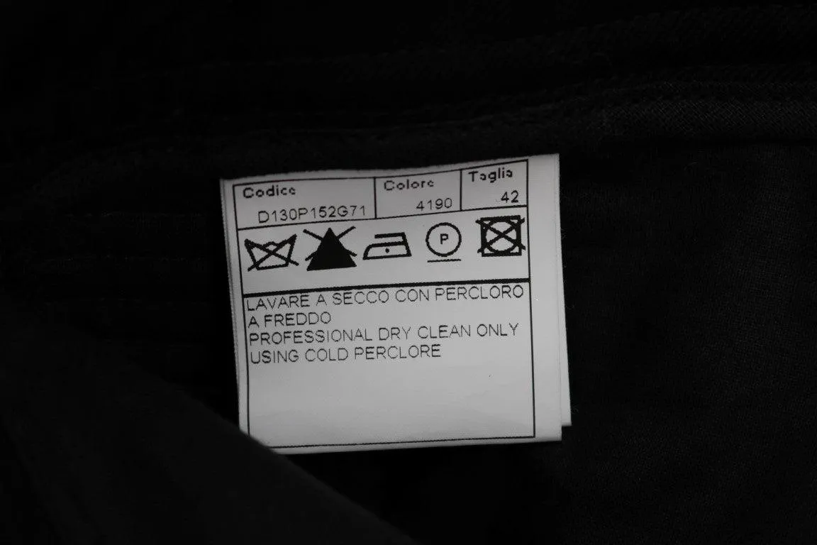 Ermanno Scervino Black Cotton Slim Fit Casual Pants