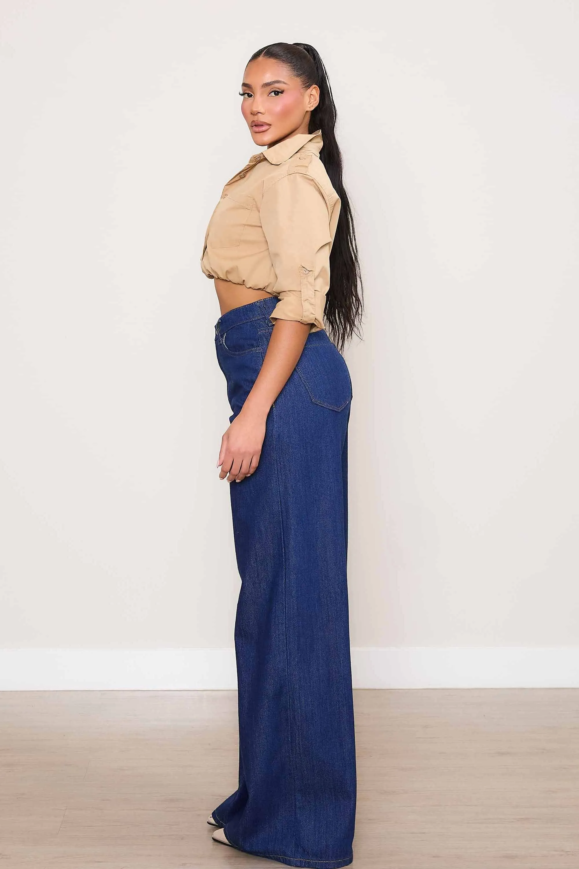Fall Indigo Wide Leg Jeans