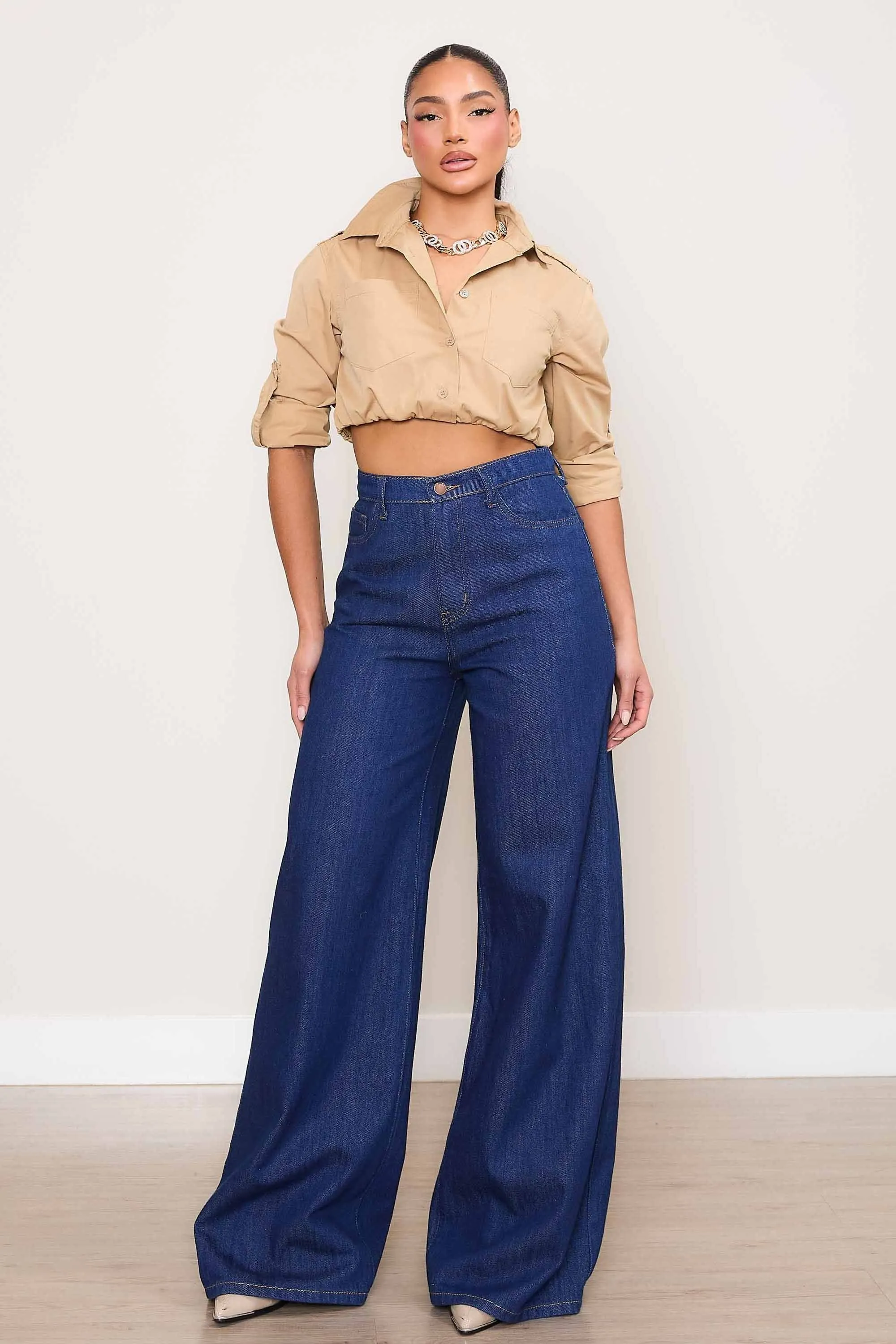 Fall Indigo Wide Leg Jeans