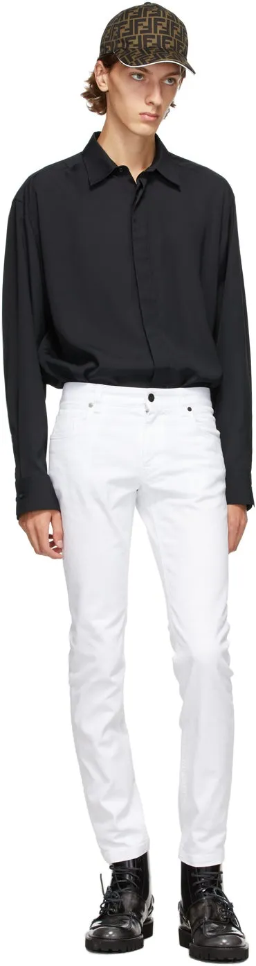 Fendi White Joshua Vides Edition Skinny Jeans
