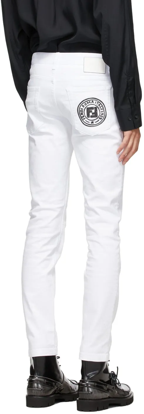 Fendi White Joshua Vides Edition Skinny Jeans