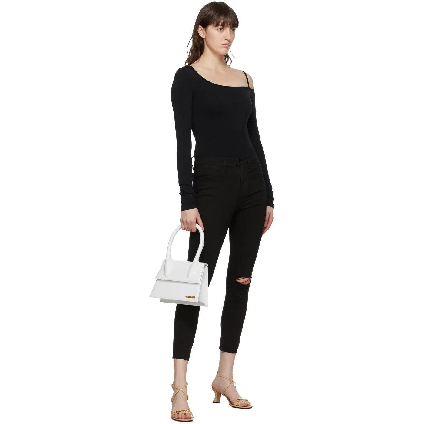 Frame Black 'Le High Skinny Crop' Raw Edge Jeans