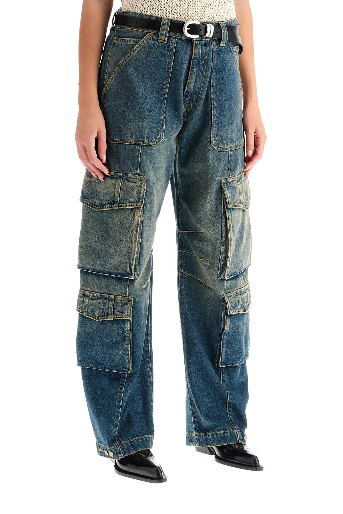 'irina' wide leg cargo jeans GWP01617 P001258 BLUE