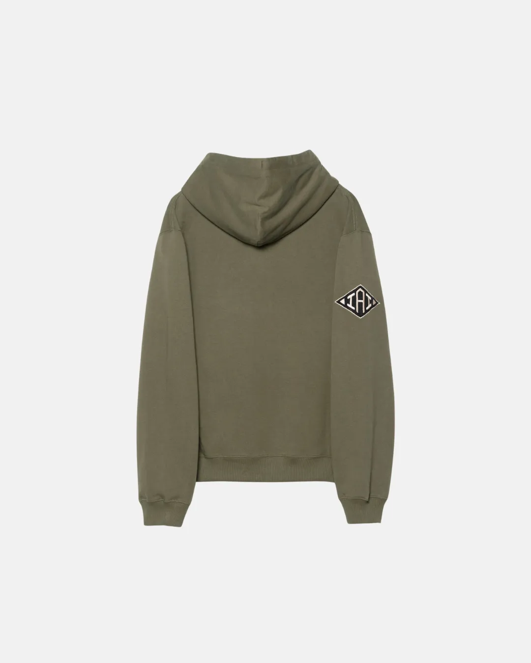 Kamon Embroidered Hooded Sweat Organic Cotton Sweat Olive Og-107F