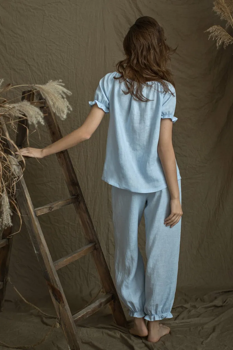Linen Pajama Set FLORA