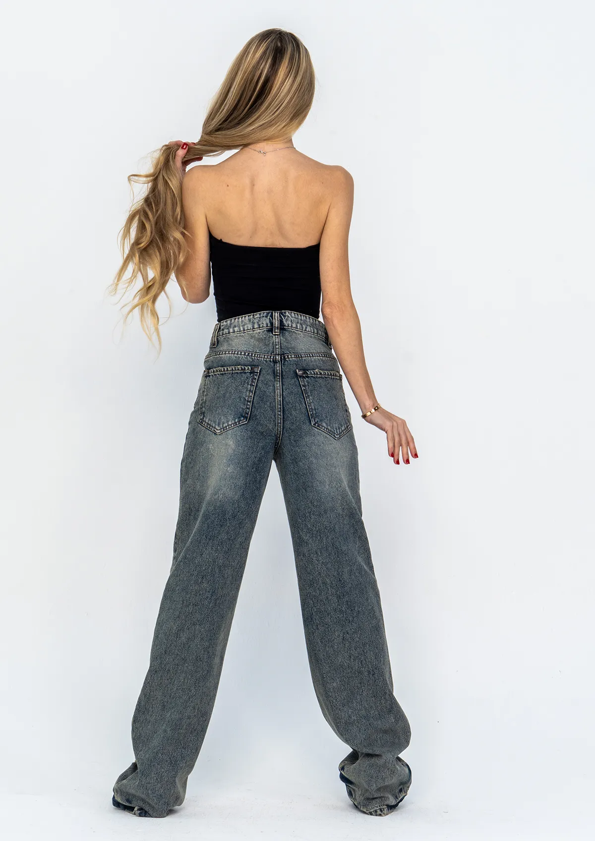 Multi Thread Ripped Jeans