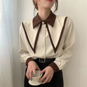 Patchwork Poise Turn-Down Shirt