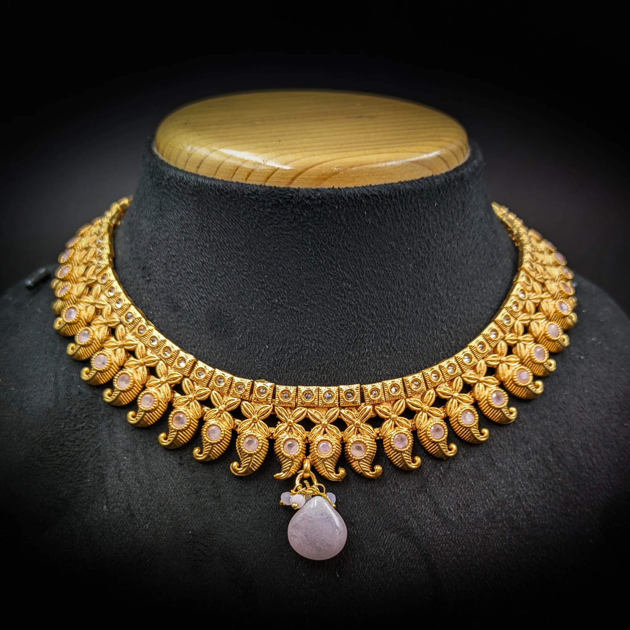 Pink Gold Look Necklace Set 19681-6865