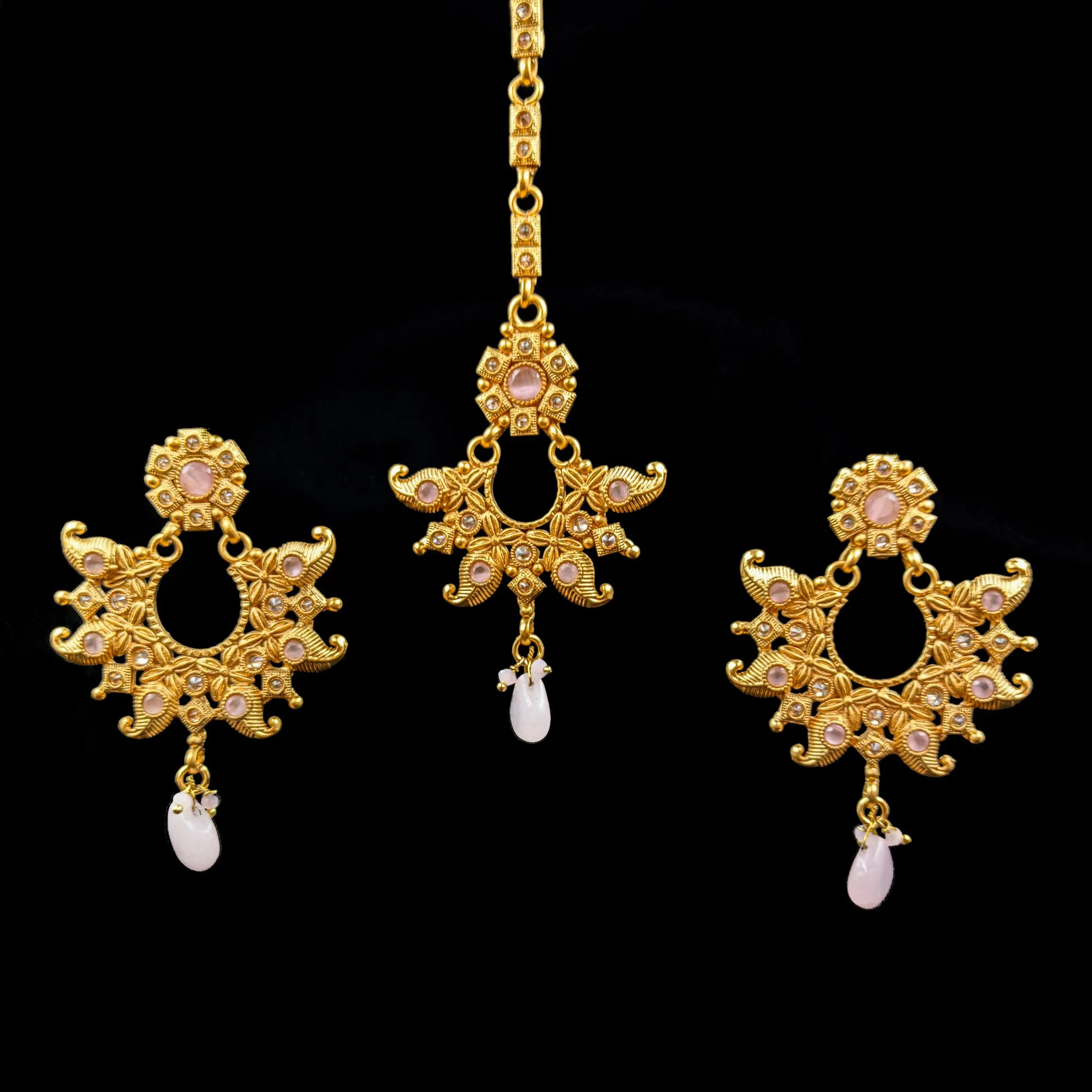 Pink Gold Look Necklace Set 19681-6865