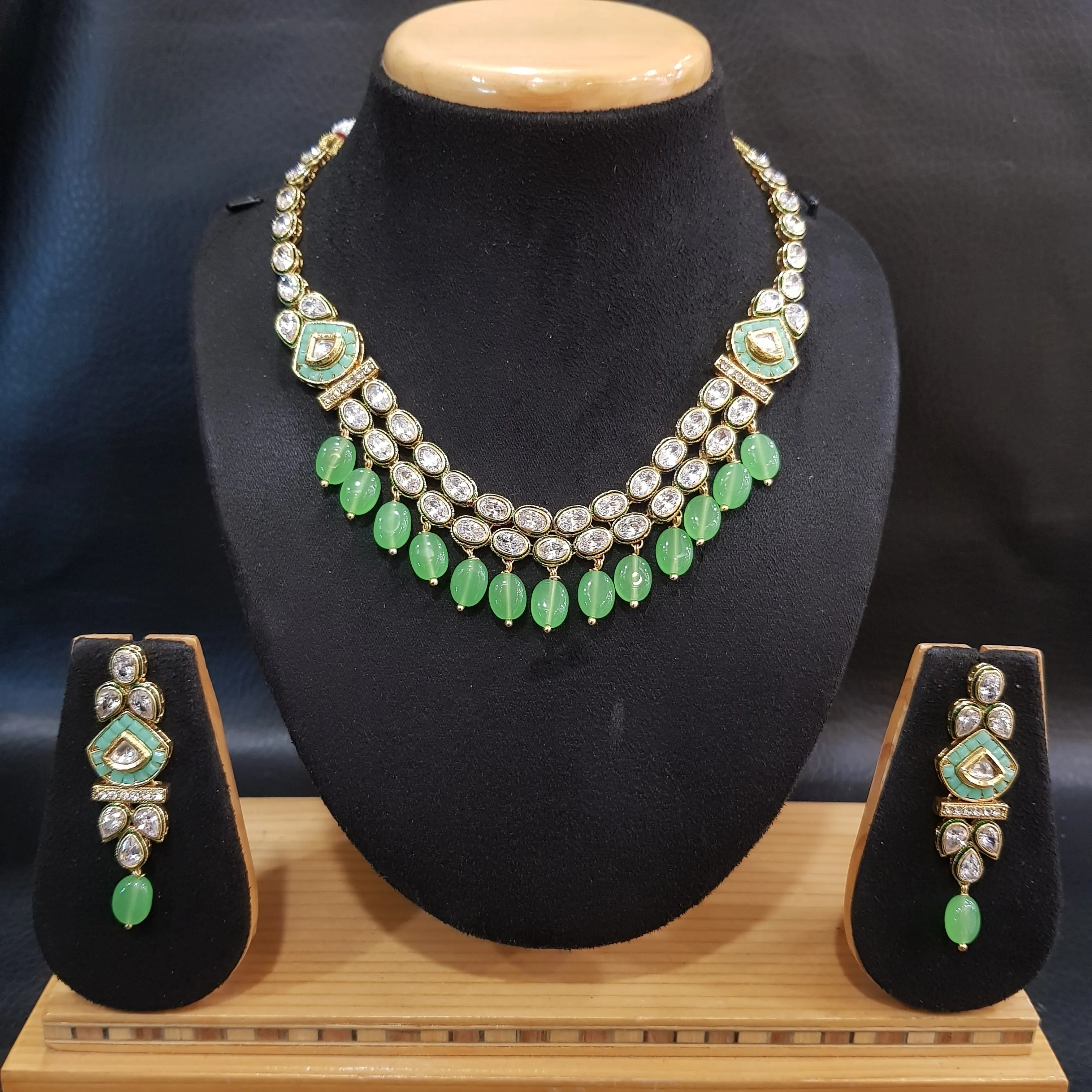 Polki Necklace Set 1524-21