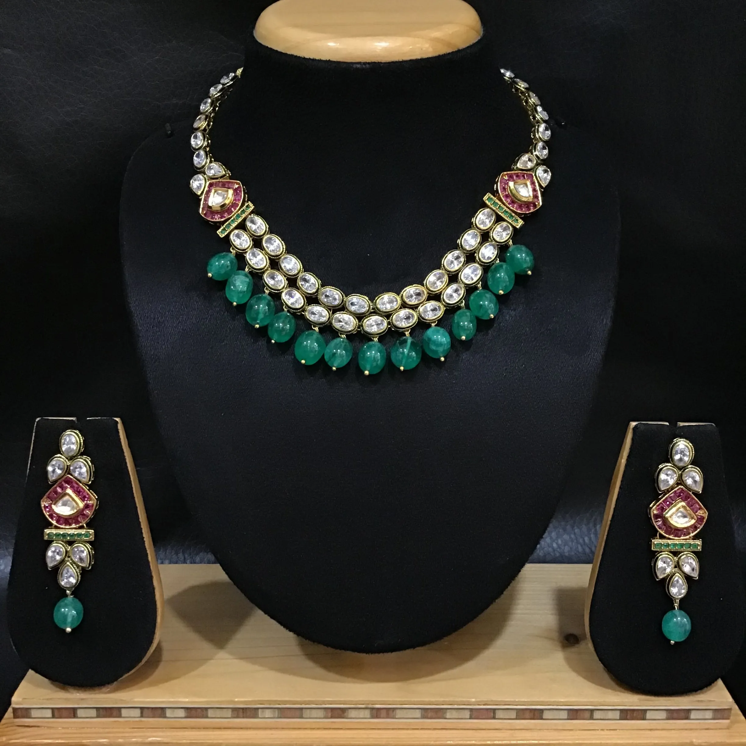 Polki Necklace Set 1524-21