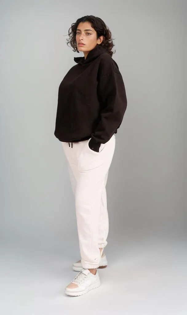 R206853 -Brushed Melton Hoodie - Black