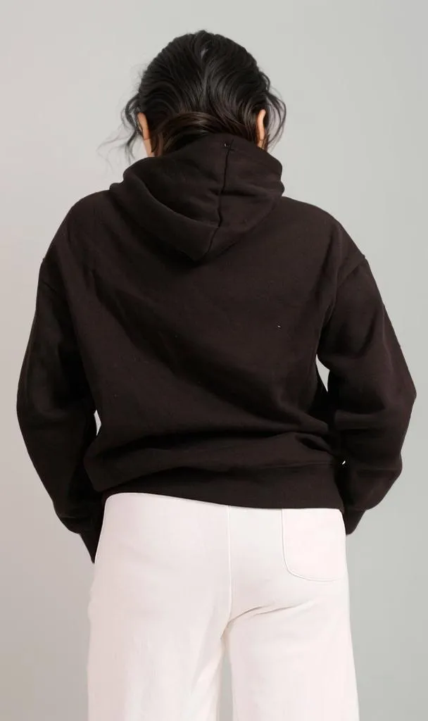 R206853 -Brushed Melton Hoodie - Black