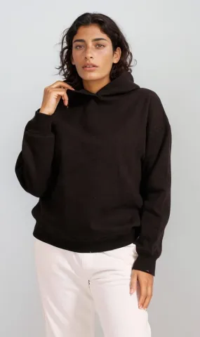 R206853 -Brushed Melton Hoodie - Black
