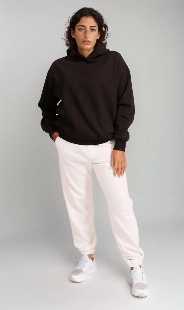 R206853 -Brushed Melton Hoodie - Black