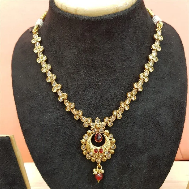 Red Gold Look Necklace Set