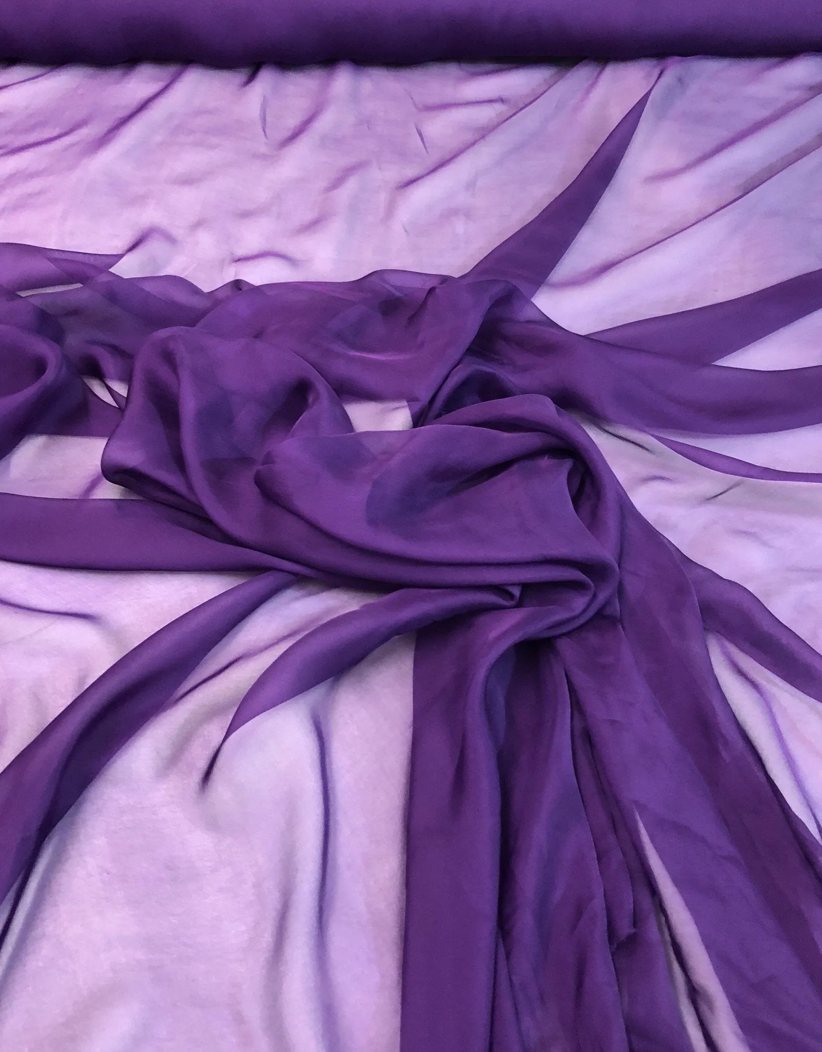 Silk chiffon 54&quot; wide    Beautiful dark purple color silk chiffon fabric sold by the yard
