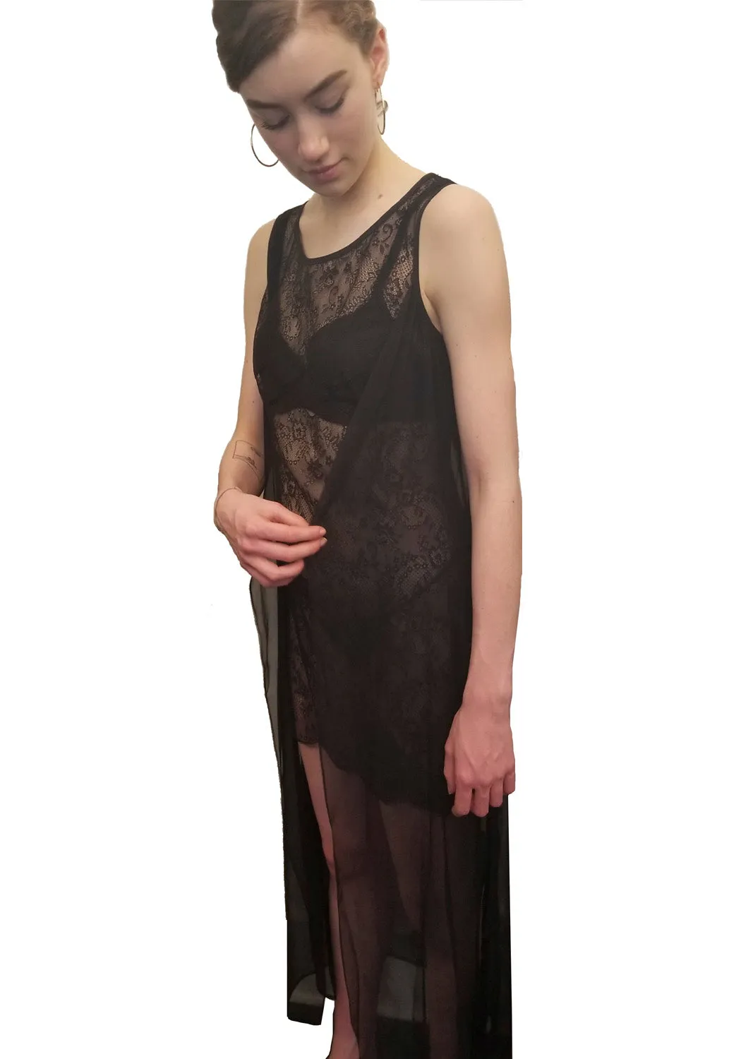 Silk D Chiffon Dress Robe.