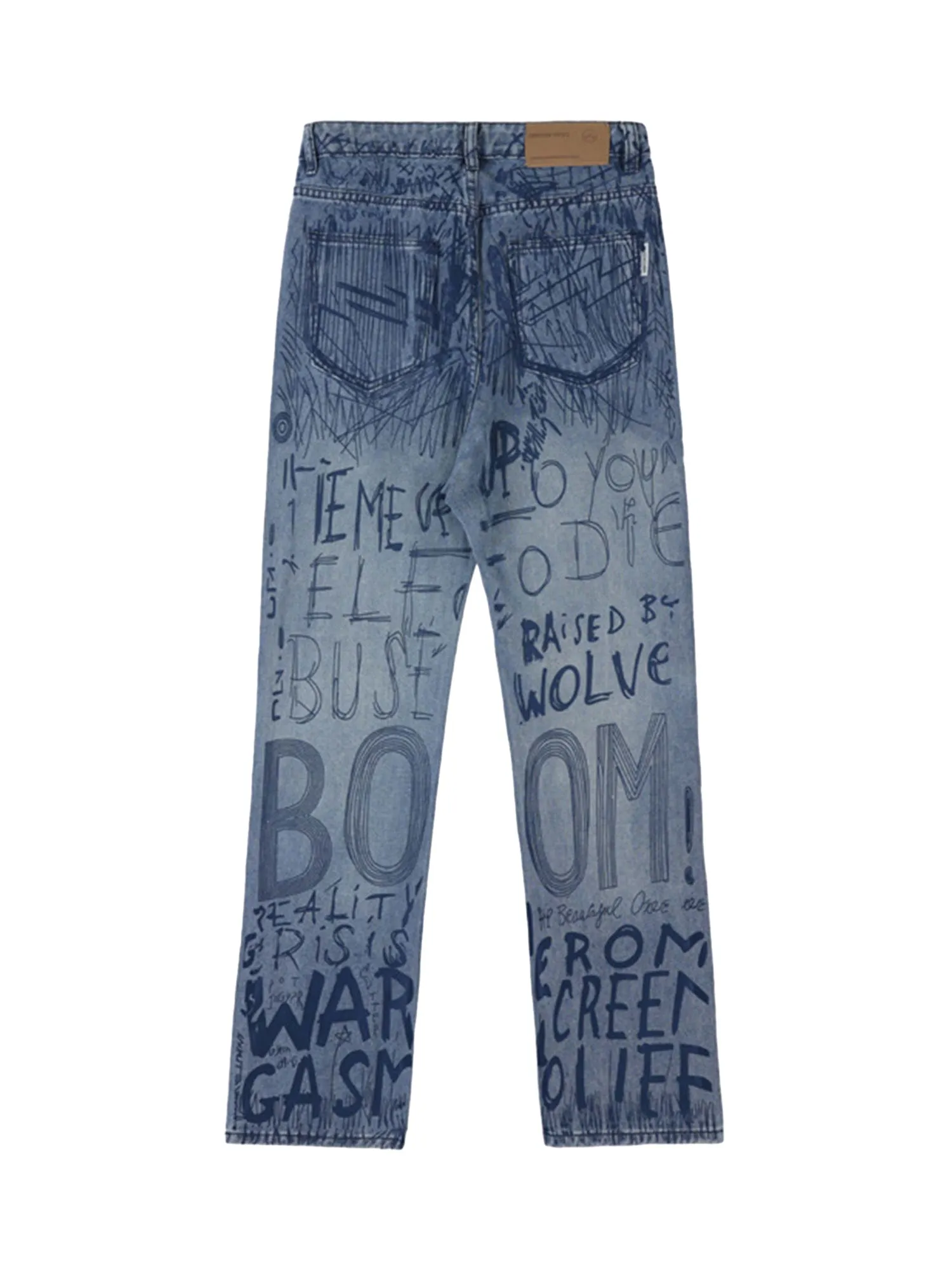 Sneakerhill Hip-hop Graffiti Alphabet Jeans - 1743