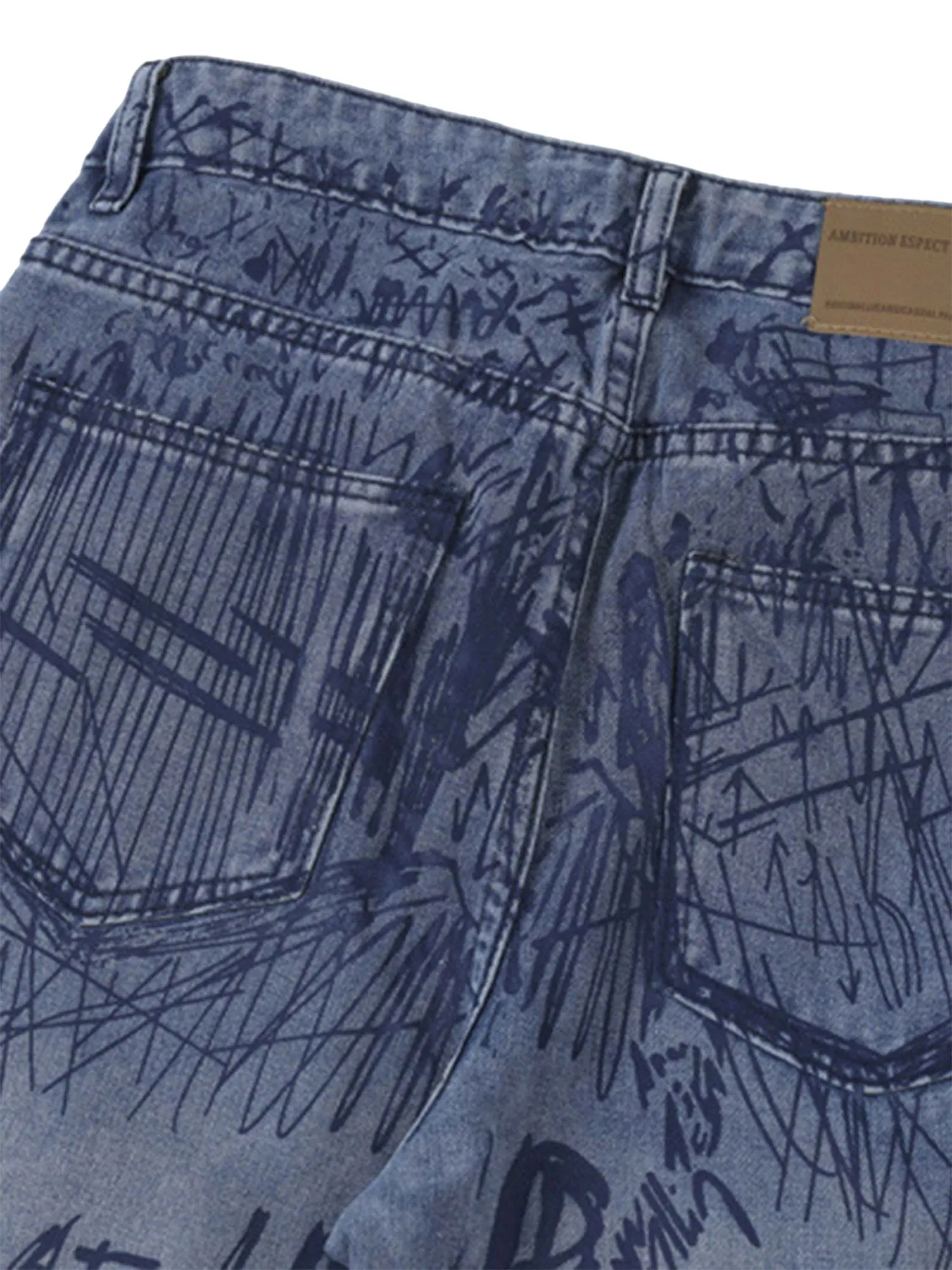 Sneakerhill Hip-hop Graffiti Alphabet Jeans - 1743