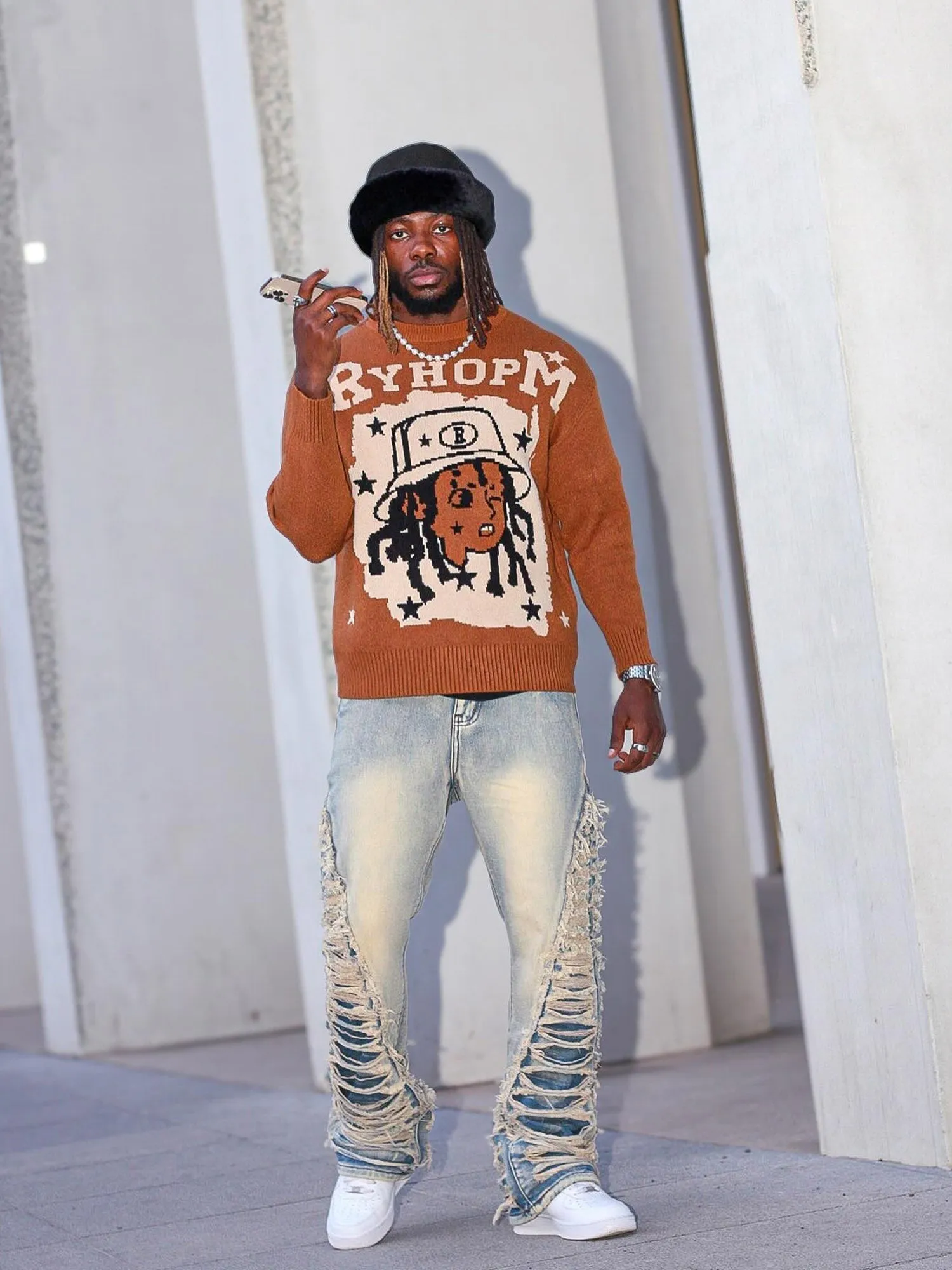 Sneakerhill Ripped Double Straight Jeans - 2007