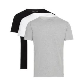 Tommy Hilfiger 3 Pack Premium Essential Stretch T-Shirts Black/White/Grey Heather