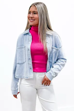 Z Supply: All Day Cropped Knit Jacket - Washed Indigo
